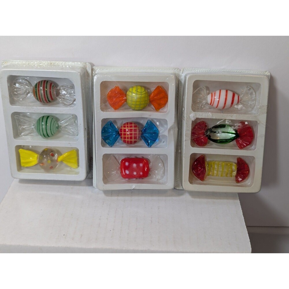 Vintage Lot Of 9 Hand Blown Murano Like Glass Candies #2